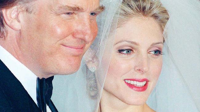 Donald Trump and Marla Maples pose for photographers following their wedding ceremony in New York. Picture: AP