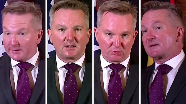 Climate Change and Energy Minister Chris Bowen on Thursday. Picture: Sky News