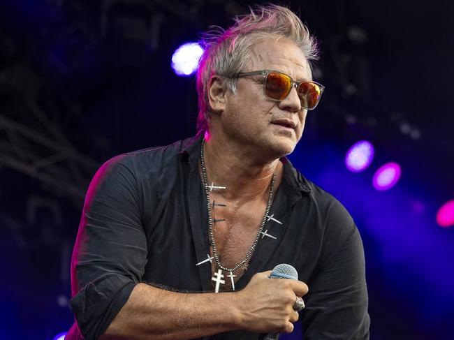 Rock singer and Noiseworks frontman Jon Stevens performing on stage, ahead of speaking with The Australian in early 2025. Picture: supplied