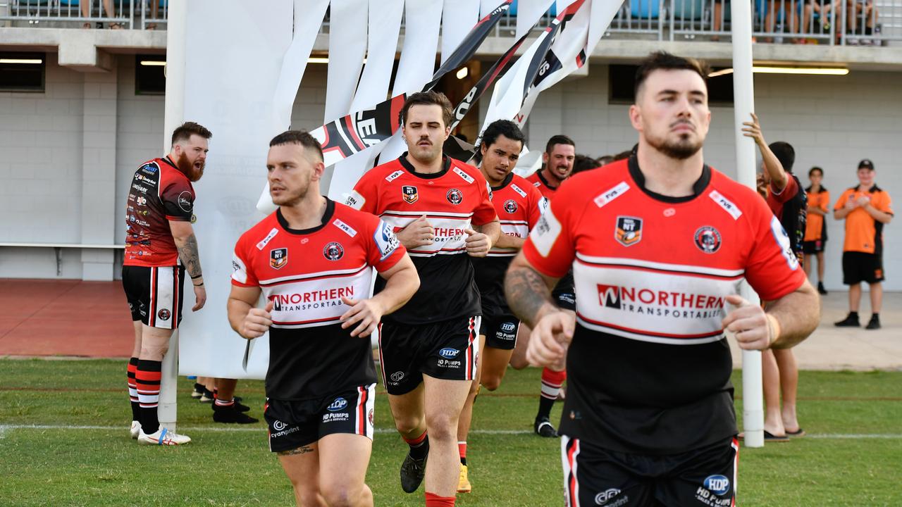 Litchfield Bears take on Northern Sharks in the 2023 NRL NT grand final. Picture: Pema Tamang Pakhrin