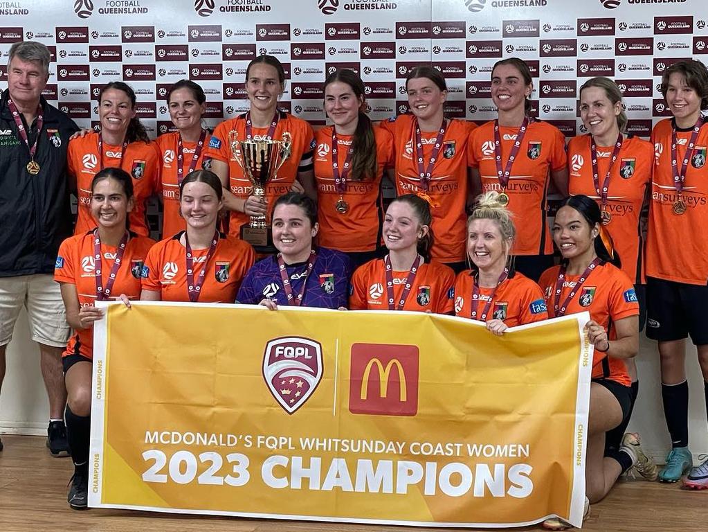 Whitsunday United women celebrate championship glory. Picture: Supplied