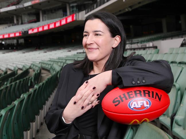 Laura Kane New Head of Football at the AFL. Thursday, August 31, 2023. Picture: David Crosling