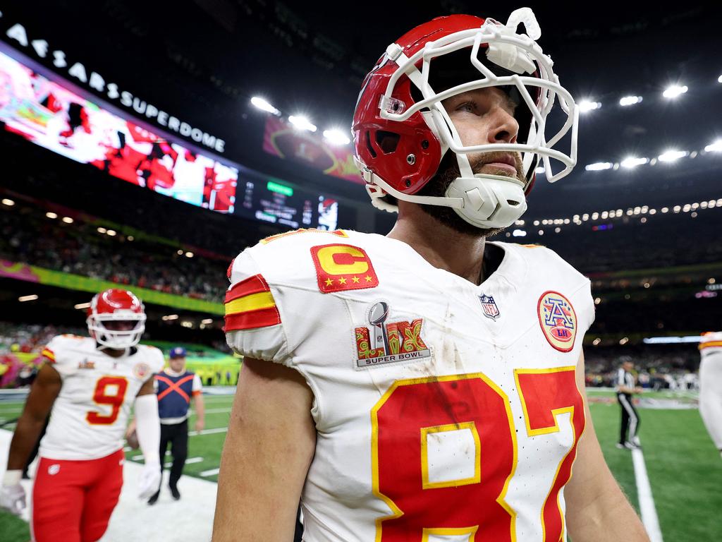 Travis Kelce had a Super Bowl he’d rather forget against the Philadelphia Eagles. Picture: Getty Images via AFP