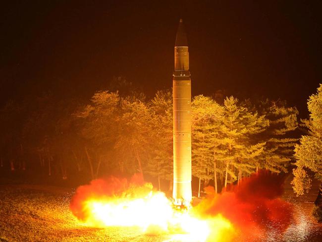 FILE - In this July 28, 2017, file photo distributed by the North Korean government, shows what was said to be the launch of a Hwasong-14 intercontinental ballistic missile at an undisclosed location in North Korea. North Korea launched an intermediate-range missile that flew over Japan in its longest-ever flight on Friday, Sept. 15, 2017, showing that leader Kim Jong Un is defiantly pushing to bolster his weapons programs despite U.S.-led international pressure. Independent journalists were not given access to cover the event depicted in this image distributed by the North Korean government. The content of this image is as provided and cannot be independently verified. (Korean Central News Agency/Korea News Service via AP, File)