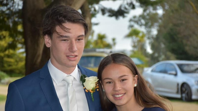 Bodhi, 17, and Holli Carberry, 15, (above) have been separated from their Apsley parents Scott Carberry and Paula Gust (below) due to the hard border between SA and Victoria. Picture: Supplied