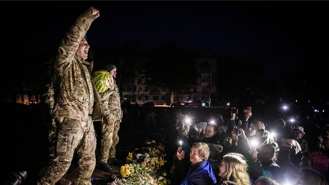 The Ukrainian musician Kolya Serga in Kherson's Freedom Square. Picture: Ed Ram/Reuters/The Times