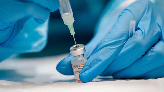 A nurse prepares the Pfizer-BioNTech Covid-19 vaccine. Picture: AFP