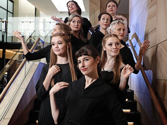 The cast of theatre show <i>Ladies in Black</i>. Picture: LUKE BOWDEN