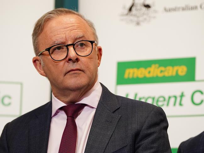 Prime Minister Anthony Albanese Frankston at the Urgent Care Clinic in Frankston. Picture: Luis Enrique Ascui