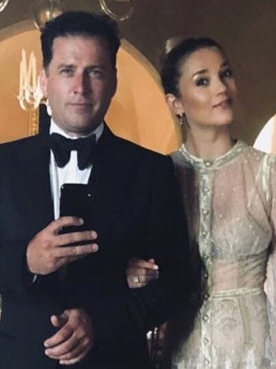 Jasmine Yarbrough wearing a Jess Andreatta designed dress. It's rumoured that she'll be wearing the same designer when she marries Karl Stefanovic this weekend.