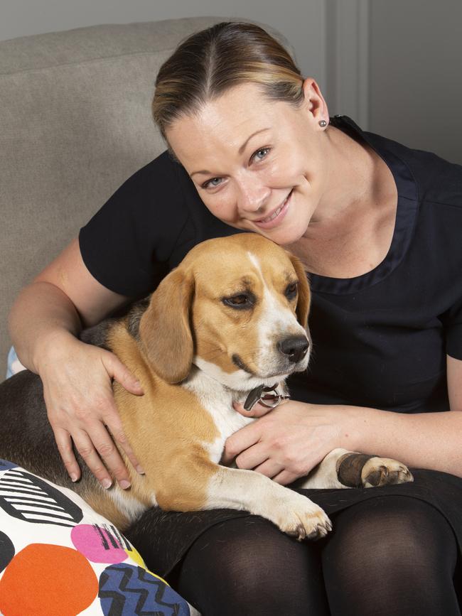 Michelle Buckley holding Lexi, after she was found. Picture: Emma Brasier