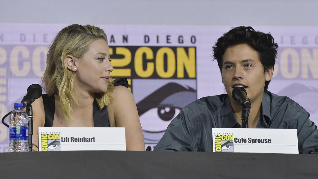 Riverdale co-stars Lili Reinhart and Cole Sprouse are trolling the internet over reports they have broken up. Picture: AP