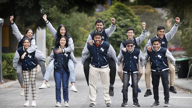 Five sets of twins at Mount Waverley Secondary are among the school-leavers this year. Picture: David Caird