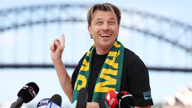 Matildas head coach Tony Gustavsson speaks to the media during an Australia Matildas media opportunity at Blues Point Reserve on March 05, 2024 in Sydney, Australia. (Photo by Matt King/Getty Images)