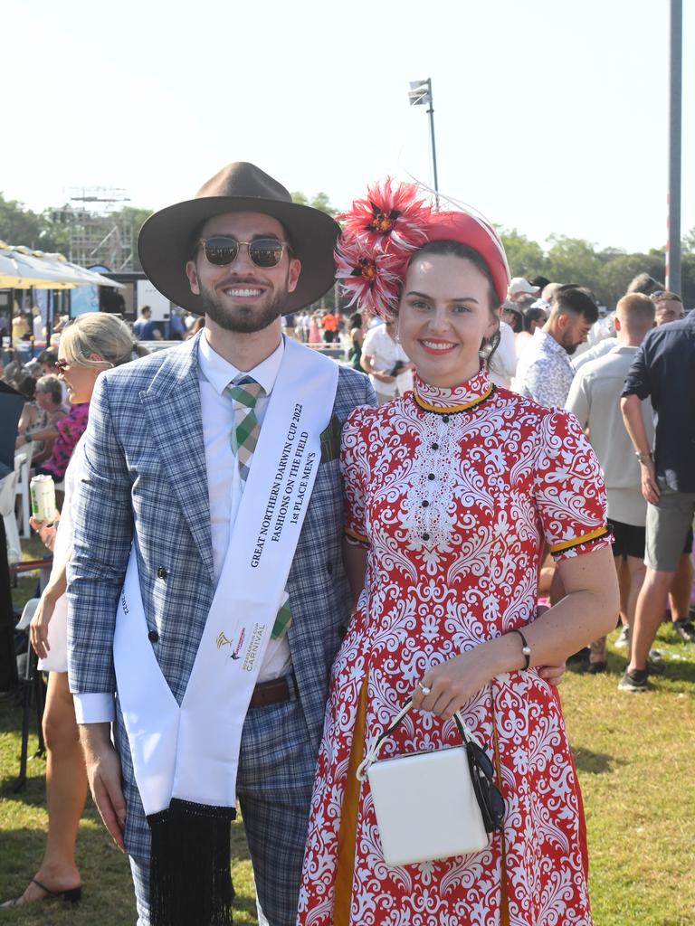 Tom Gaetan and Mietta Russell at the Darwin Cup 2022. Picture: (A)manda Parkinson