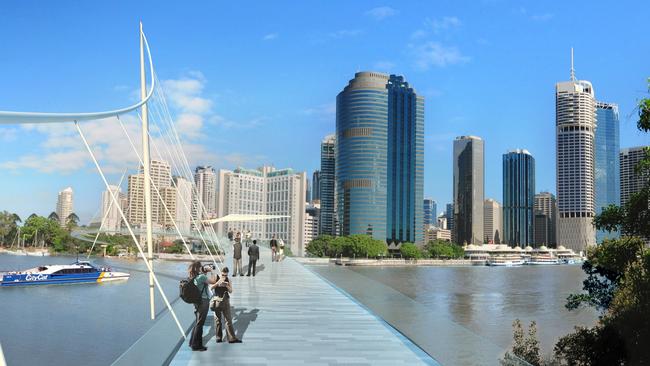The State Government last year committed money to Brisbane City Council towards a business case for a green bridge from Kangaroo Point to the City. Picture: SUPPLIED