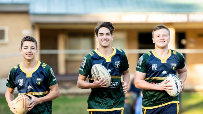 AAP Northern District Times LÃ&#138;-R Ã&#138;Luke &amp; Angus Lochrin &amp; Riley Price photographed on the field outside Harry Anderson Park Pavilion in Ryde Park on Friday, 26 June 2020. The Council waives fees for sports clubs. (AAP Image / Monique Harmer)