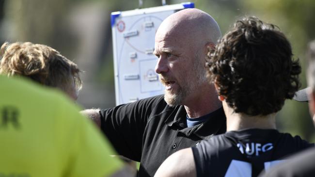 Can Adelaide University coach Ben Watkins lead the Blacks to another great escape? Picture: Naomi Jellicoe