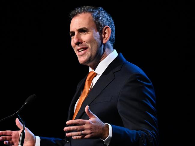 BRISBANE, AUSTRALIA - NewsWire Photos - JUNE 29, 2023.Federal Treasurer Jim Chalmers delivers a plenary address at the 26th World Mining Congress in Brisbane.Picture: Dan Peled / NCA NewsWire