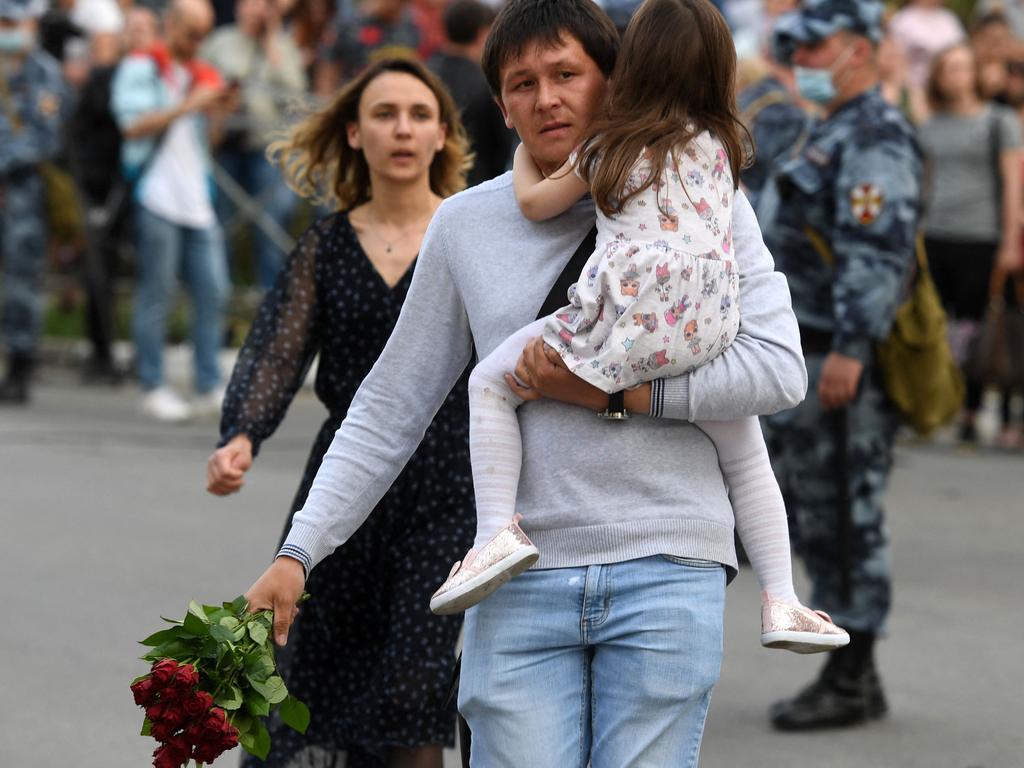 Russian Prime Minister Mikhail Mishustin spoke of ‘great sorrow’ as Putin offered his condolences. Picture: Natalia Kolesnikova / AFP