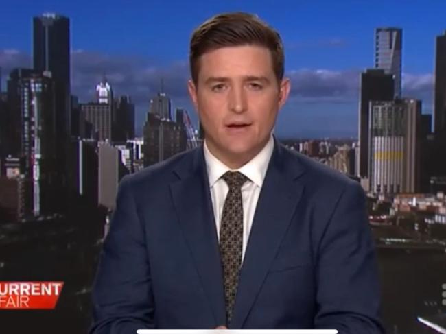 Seb Costello appearing on A Current Affair.