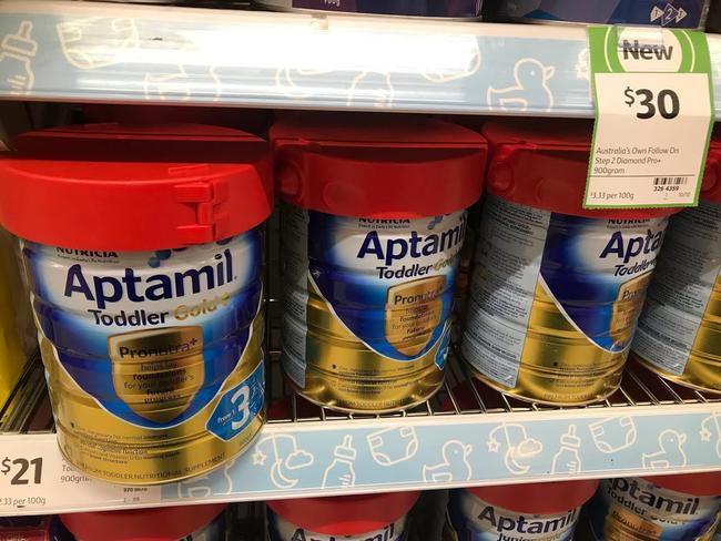 Baby formula is still top of the shop lifters list. Picture: Supplied.