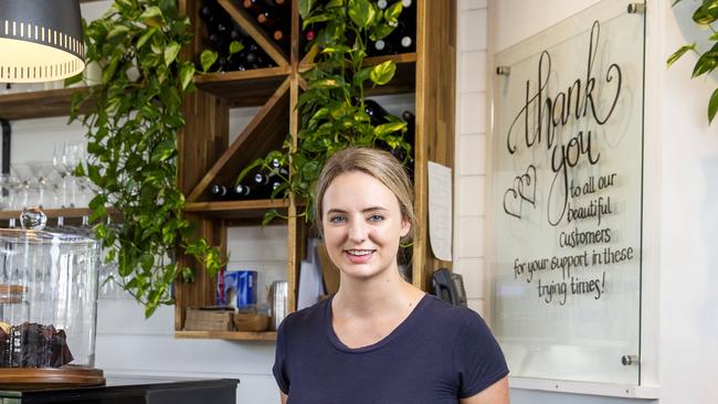 Francesca Fargnoli at Basil &amp; Vine Italian Cafe in Burpengary says community encouragement is giving them hope. (AAP Image/Richard Walker)