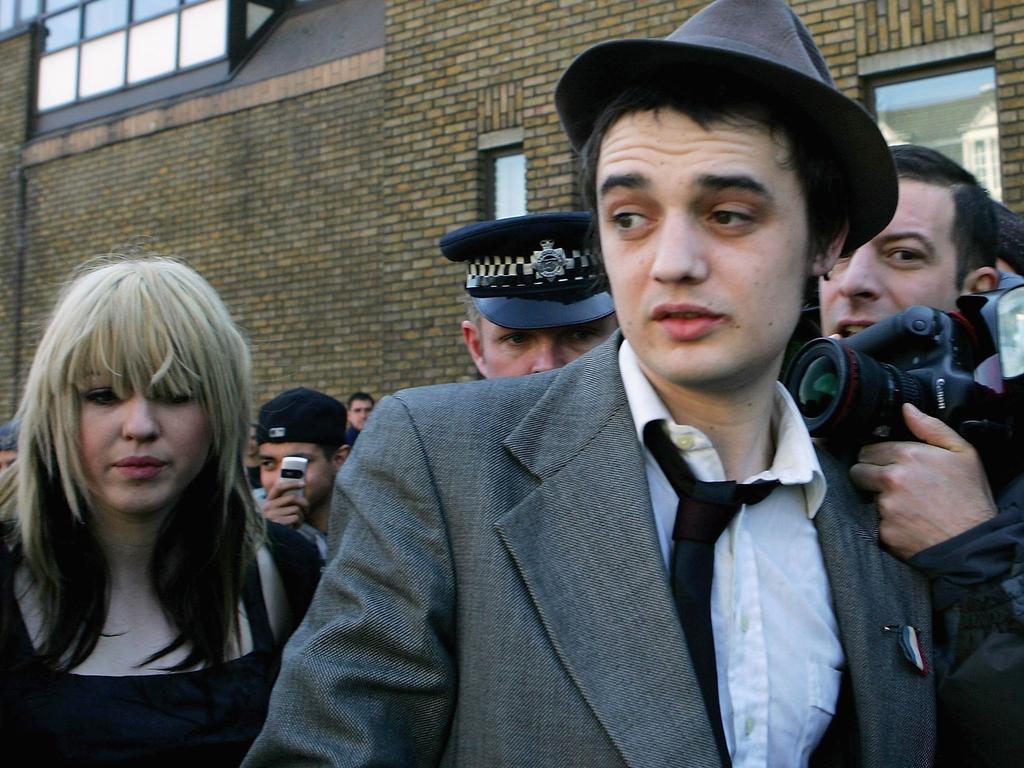 Doherty pictured at Thames Magistrates Court in 2006 on numerous drug possession charges. Picture: Daniel Berehulak/Getty Images