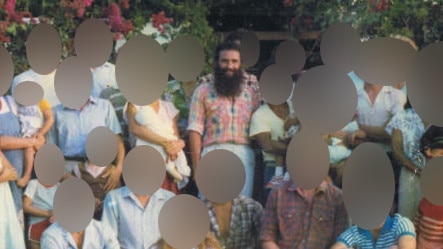 Copy pic of Daniel Landy-Ariel (C) and his Jesus People at their commune at Herberton, in Queensland in the mid-1980s.