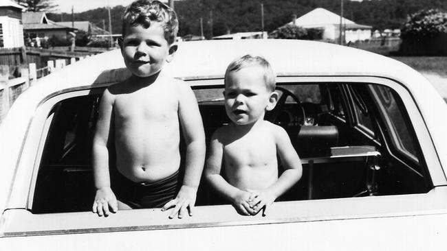 Fresh air was at a premium for David Meagher, right, on a childhood family road trip.