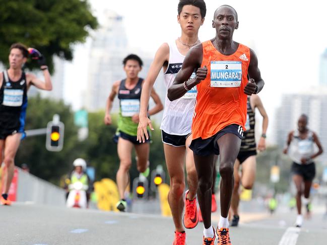 Gold Coast Marathon.Race winner Kenneth Mungara.Photo by Richard Gosling