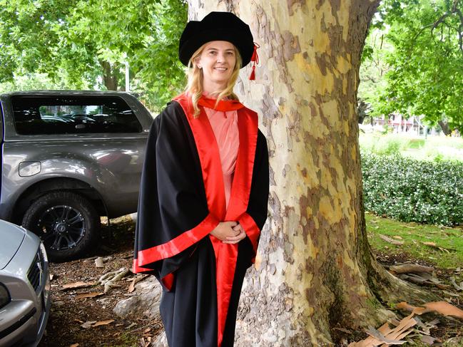 Dr Anna Ridgers (PhD Faculty of Medicine) at the University of Melbourne graduations held at the Royal Exhibition Building on Saturday, December 7, 2024. Picture: Jack Colantuono