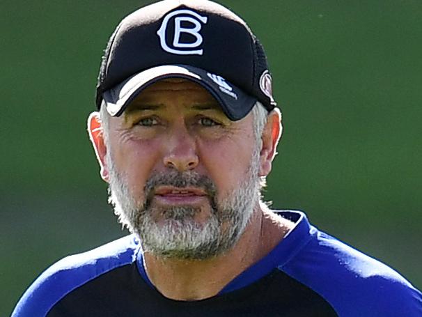 Canterbury Bulldogs coach Dean Pay during a training session at Belmore Sportsground in Sydney, Monday, March 26, 2018. The Bulldogs defeated the Panthers on Friday night and take on the Rabbitohs in round four. (AAP Image/Dean Lewins) NO ARCHIVING