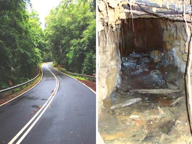 Road workers have discovered a secret World War II-era explosives chamber underneath the Royal National Park in Waterfall. Picture: Transport for NSW