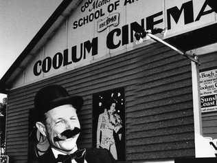 Former Coolum Cinema owner Noel Atkinson dresses up for a movie night in the mid 1980s. Picture: Contributed