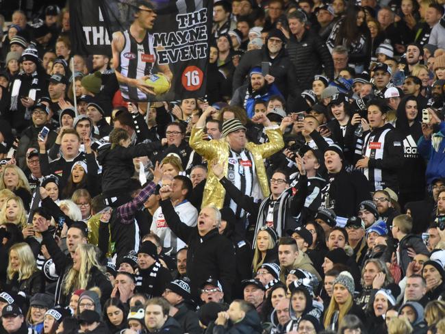 ’Joffa’ and Collingwood fans are eyeing the Tigers. Picture: Tony Gough