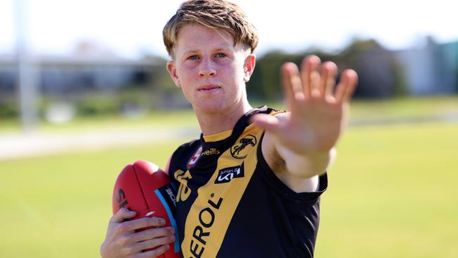 Glenelg's Angus Clarke. Picture: Cory Sutton/SANFL