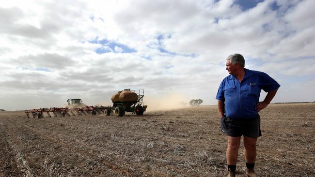 Craig Henderson on his property at Berriwillock in Victoria. Picture: David Geraghty