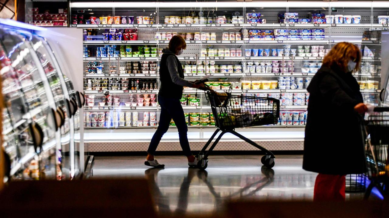 The supermarket is suddenly a scary place to be as costs are skyrocketing. Picture: Ina FASSBENDER / AFP.