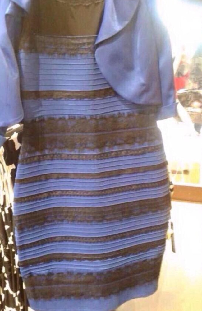 The original dress that broke the internet over its colour (it still looks white and gold to me, even though I know it’s not). Picture: Twitter