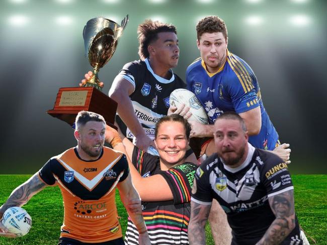 A collage of players taking part in the Rugby League Central Coast grand finals. Picture" supplied