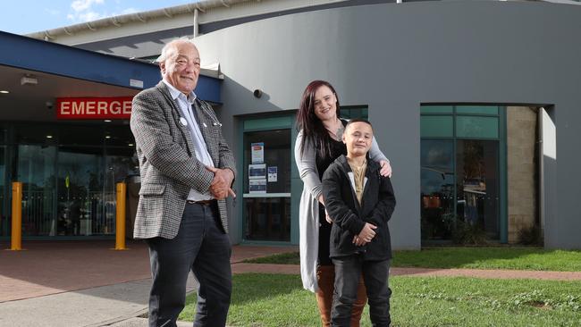 The forgotten people - Dr Mike Freelander and Kathleen Warren with her son Cohen Leota-lu (8). Picture: Richard Dobson