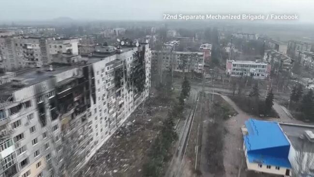 Drone captures extensive destruction in eastern Ukraine