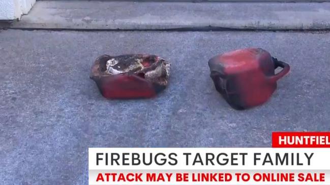 Jerry cans found near the cars. picture: 7NEWS