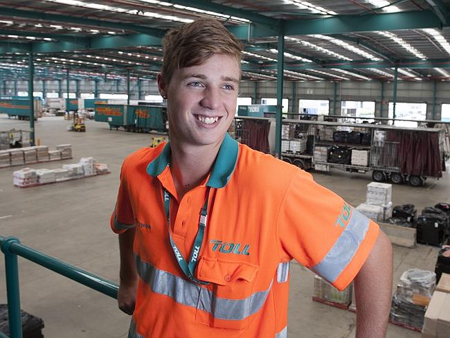 “Work experience is really important” ... Kurt Berry, 17, is employed at Toll Group for the past six months.