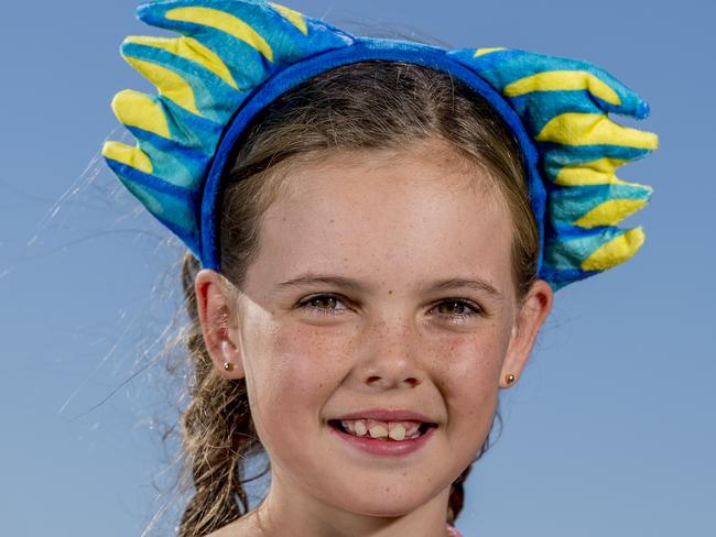 Holly Robertson, 9 wearing her Borobi ears. Picture: Jerad Williams