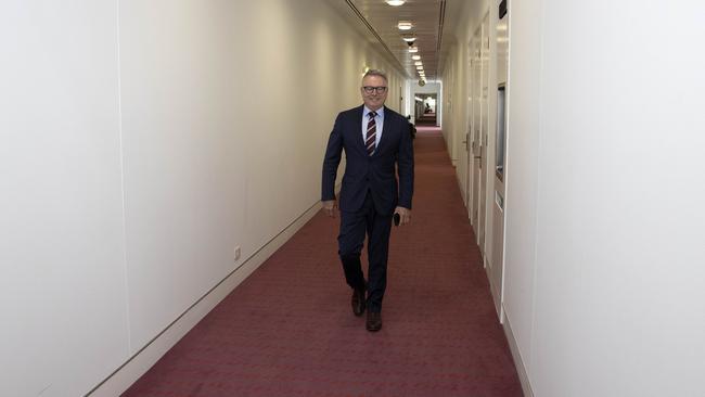 Long march: Joel Fitzgibbon savours one last stroll in the corridors of power. Picture: Gary Ramage