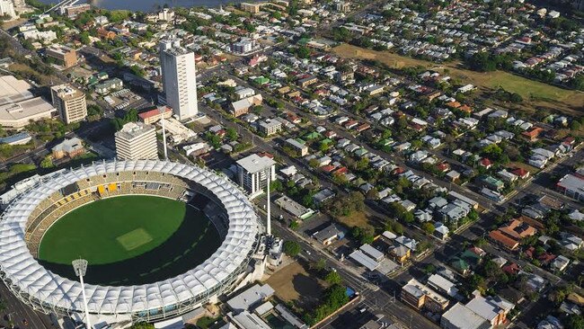 The Gabba, with Raymond Park, top right.