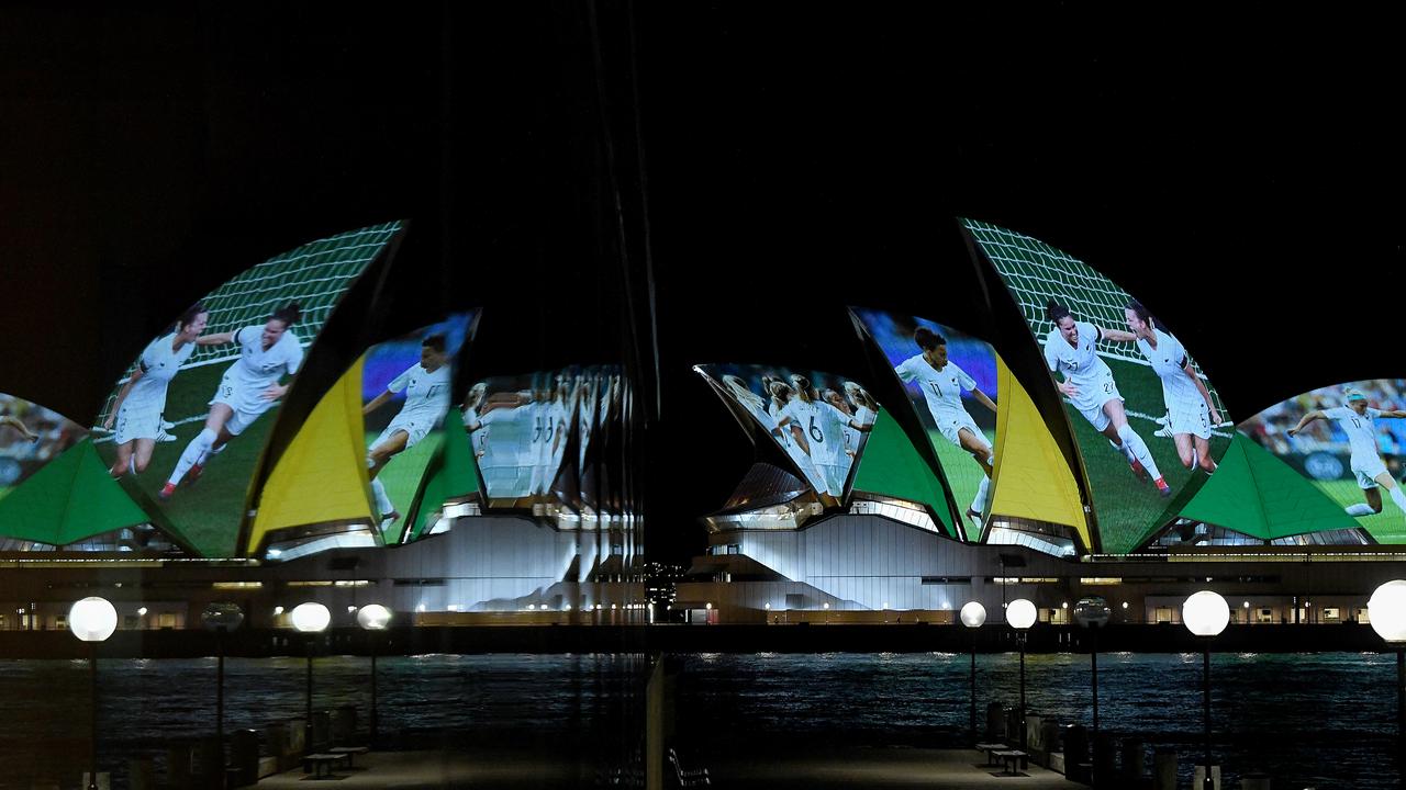 The Sydney Opera House was illuminated in support of Australia and New Zealan’s joint Women’s World Cup bid.