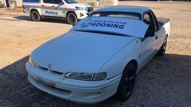 Police seized this car for hooning offences in Katherine on May 27. Picture: NT Police